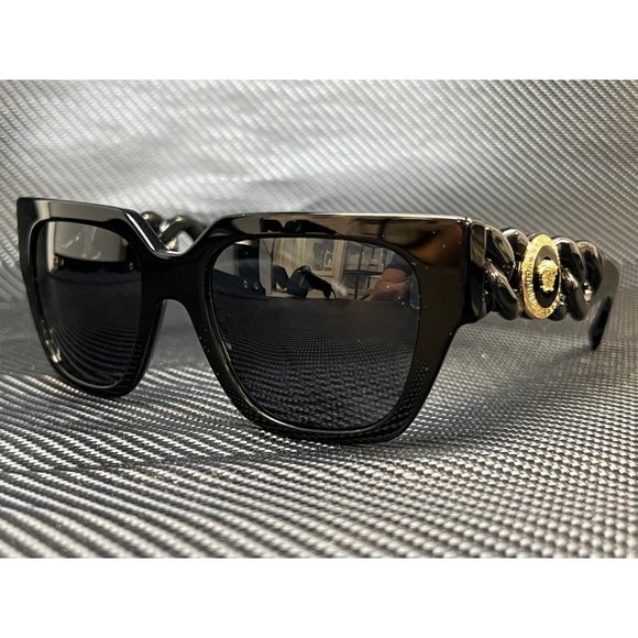Versace Black Gold Trim 53mm Women Sunglasses!